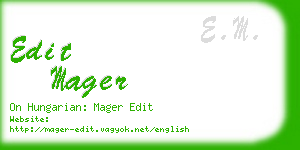 edit mager business card